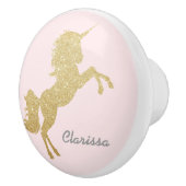 美しい雛のガーリー金ゴールドグリッターユニコーン セラミックノブ (右)