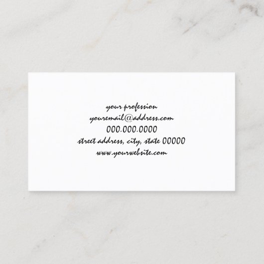 美しい雛のガーリー金ゴールドグリッターユニコーン 名刺 (裏面)