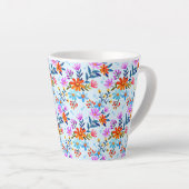 美しい離れ花柄–6587 カフェラテマグ (右アングル)