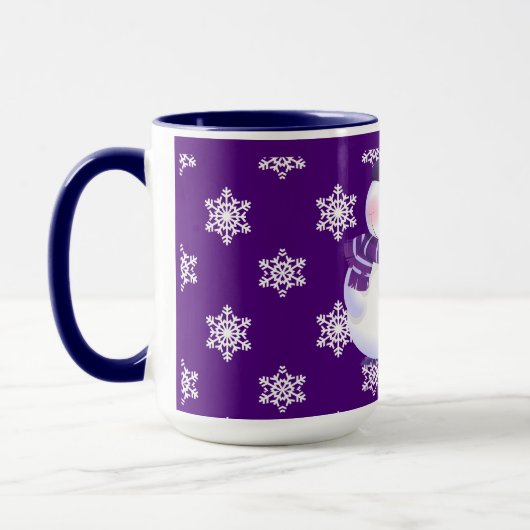 美しい雪だるまのカップルのマグ マグカップ (左)