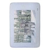 美しい雪のアイルランドのウルフハウンドのシーン バスマット (正面縦)