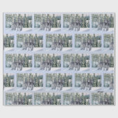 美しい雪のアイルランドのウルフハウンドのシーン ラッピングペーパー (フラット)