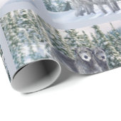 美しい雪のアイルランドのウルフハウンドのシーン ラッピングペーパー (ロールコーナー)