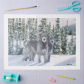 美しい雪のアイルランドのウルフハウンドのシーン 薄葉紙 (クラフト)