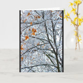 美しい雪のシーンアニー大事な行事 カード (黄色い花)