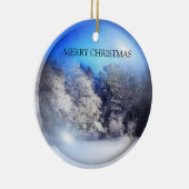 美しい雪の写真 セラミックオーナメント (右)