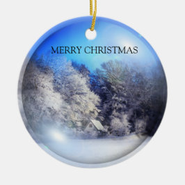 美しい雪の写真 セラミックオーナメント