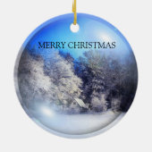 美しい雪の写真 セラミックオーナメント (裏面)
