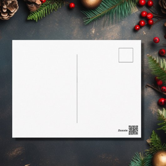 美しい雪の冬の赤い素朴納屋クリスマス シーズンポストカード