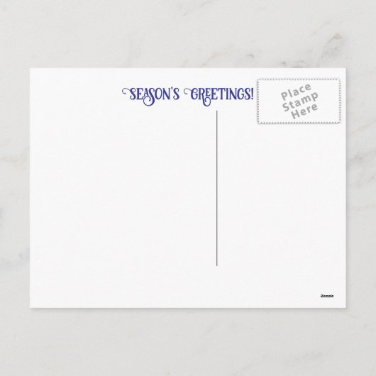 美しい雪の季節のホリデーグリーティング シーズンポストカード (裏面)
