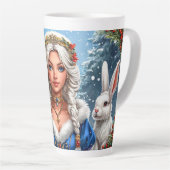 美しい雪の少女 カフェラテマグ (右アングル)