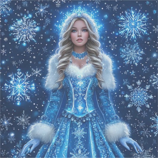 美しい雪の少女 シール (正面)