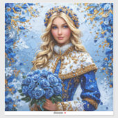 美しい雪の少女 シール (シート)