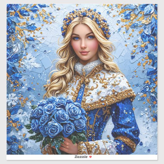 美しい雪の少女 シール (シート)