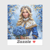 美しい雪の少女 シール (シート)