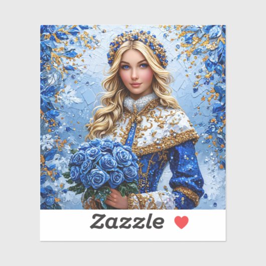 美しい雪の少女 シール (シート)