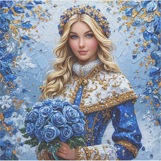 美しい雪の少女 シール (正面)