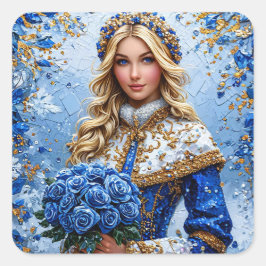 美しい雪の少女 スクエアシール