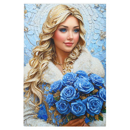 美しい雪の少女 メタルプリント