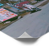 美しい雪の山道 ポスター (角)