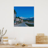 美しい雪の山道 ポスター (キッチン)