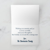 美しい雪の森のホリデーウィンターシーニック シーズンカード (内部)