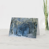 美しい雪の森のホリデーウィンターシーニック シーズンカード (正面)