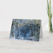 美しい雪の森メリークリスマス冬の風光明媚 シーズンカード (正面)