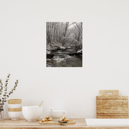 美しい雪の滝 ポスター (キッチン)