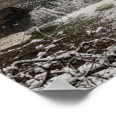 美しい雪の滝 ポスター (角)