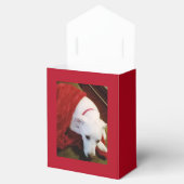 美しい雪の白い子犬の赤いクリスマス フェイバーボックス (オープン)