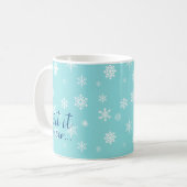 美しい雪の結晶デザインの Let It Snow... コーヒーマグカップ (正面左)