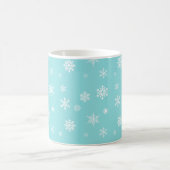 美しい雪の結晶デザインの Let It Snow... コーヒーマグカップ (中央)