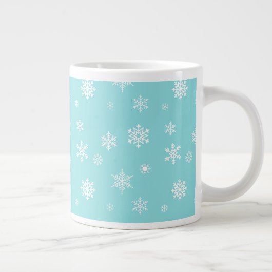 美しい雪の結晶模様 ジャンボコーヒーマグカップ (右)