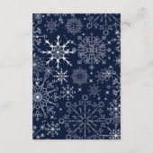 美しい雪の結晶 - 冬の結婚式の披露宴 エンクロージャーカード (裏面)