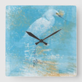 美しい雪の緑の芸術 スクエア壁時計 (正面)