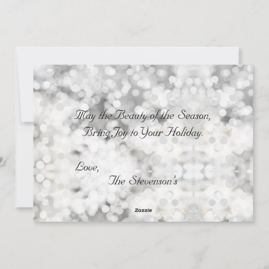 美しい雪景色の自然 オオカミ 名前をカスタマイズ シーズンカード (裏面)