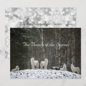 美しい雪景色 自然 オオカミ 名前をカスタマイズ シーズンカード (正面/裏面)
