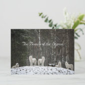 美しい雪景色 自然 オオカミ 名前をカスタマイズ シーズンカード (スタンド正面)