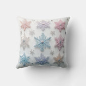 美しい雪片の模様のクッション クッション (裏面)