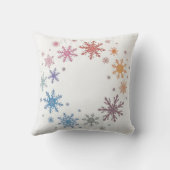 美しい雪片の模様のクッション クッション (裏面)