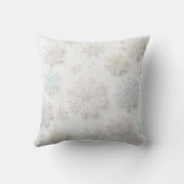 美しい雪片の模様のクッション クッション (裏面)