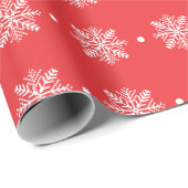 美しい雪片オンフェスティバルレッドクリスマス ラッピングペーパー (ロールコーナー)