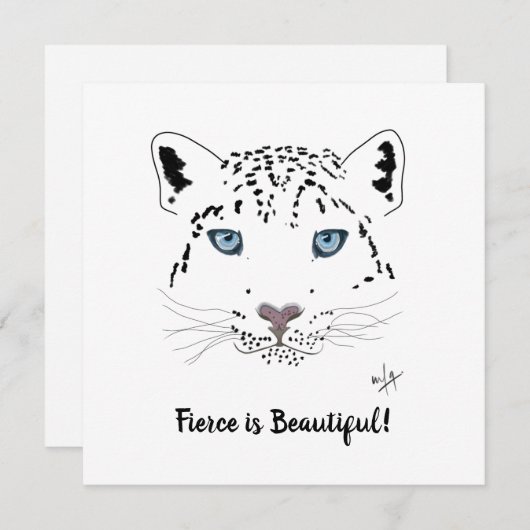 美しい雪豹に勇気づけられる (正面/裏面)