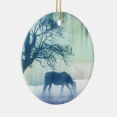 美しい雪馬のアートワーク セラミックオーナメント (右)