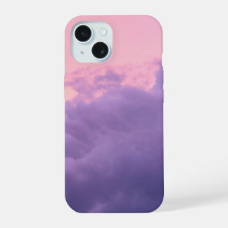 美しい雲のスマホケース (ピンク/パープル) iPhone 15ケース