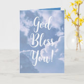 美しい雲を背景に神様が祝福 カード (黄色い花)