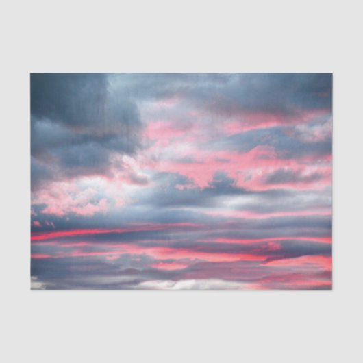美しい雲 ピンク 白 青い空 薄葉紙 (正面)