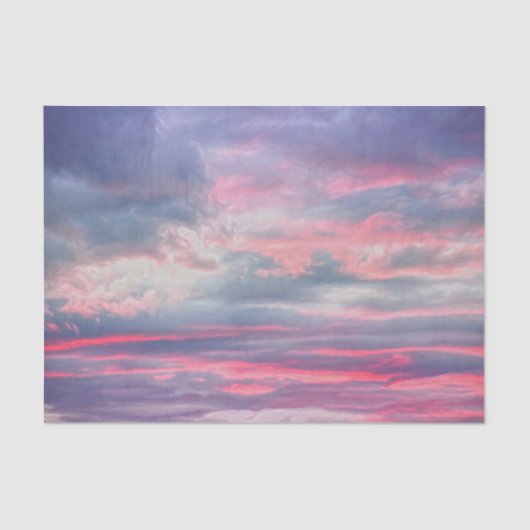 美しい雲 ピンク 白 青 空のペイント 薄葉紙 (正面)