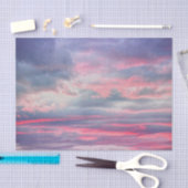 美しい雲 ピンク 白 青 空のペイント 薄葉紙 (クラフト)